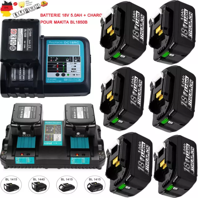 8x For Makita BL1850B 18V 5Ah Battery or DC18RC Charger 197570-9 BL1830B DMR115