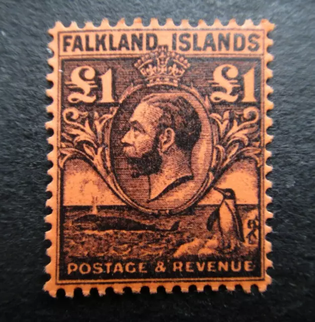 GB  1923 Stamps MNH FALKLAND Island KGV Top Value ￡1 UK