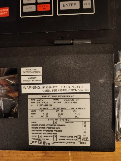 SIMPLEX 4100-8201 MAPNET Fire Alarm Operator Interface Control Panel ...
