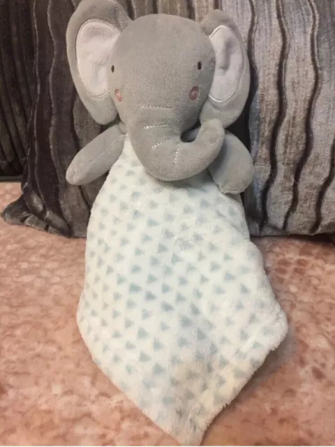 Janico white Grey Blue Elephant Blankie blanket baby comforter soft toy Jainco