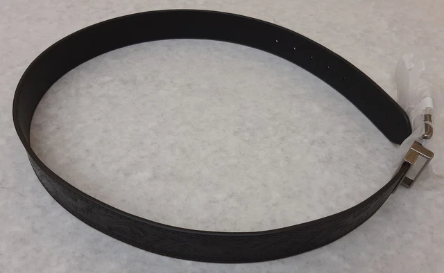 Lucky Brand Reversible Leather Belt – Western Embossed Design, 1.5 Inch, Sizes 32-44