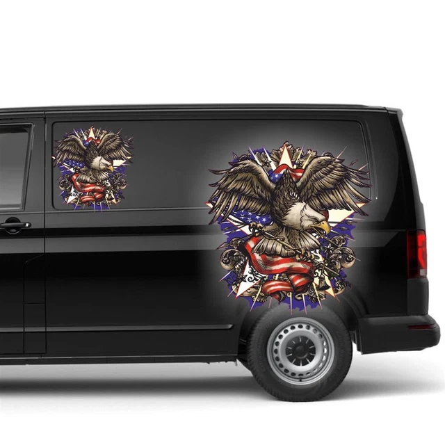 Weißkopfseeadler Auto Aufkleber Adler Amerika Flagge USA Seeadler DA1011