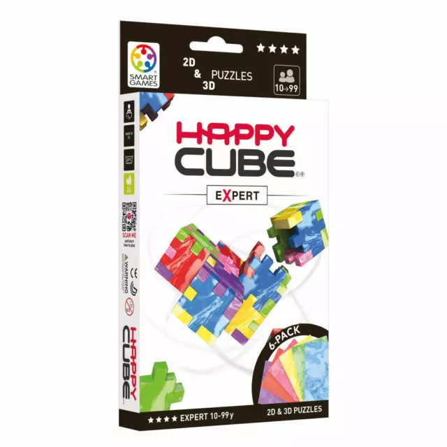 Happy Cube Logikpuzzle Expert, 6 Wüfelpuzzles, Denkspiel, Spielzeug ab 10 Jahren