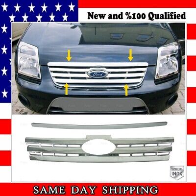 Chrome Front Grill 2 pcs STAINLESS STEEL For FORD TRANSIT CONNECT 2010 to 2013