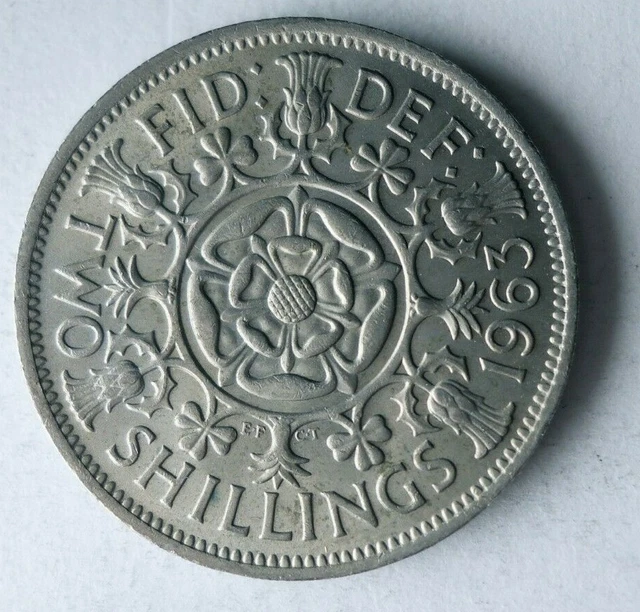 1963 GREAT BRITAIN FLORIN - High Quality Coin - FREE SHIP - Bin #408