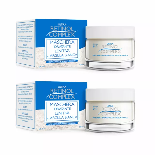 2 Piezas Retinol Complejo Máscara Arcilla Bianca Lenitiva Crema Hidratante 50ML