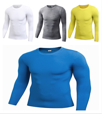 Moit Supereroe t Shirt Compressione Sport Tshirt Fitness Uomo Base Layer Maniche Lunghe 