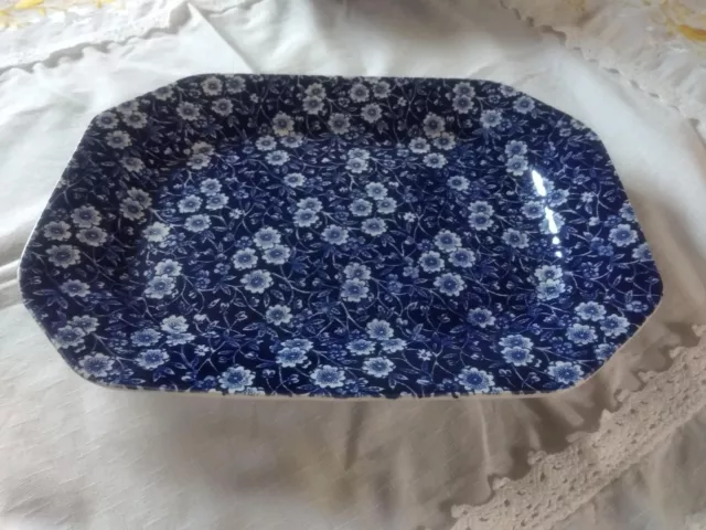 Burleigh Blue Calico Platter / Plate 29 cm x 22 cm