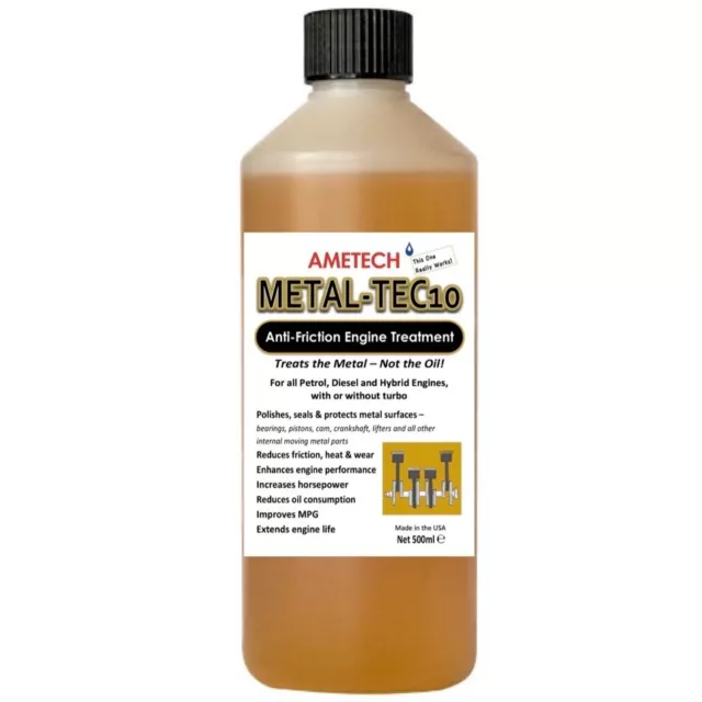 NEW Ametech METAL-TEC10 ENGINE TREATMENT for ALL Petrol, Diesel & Hybrid Engines