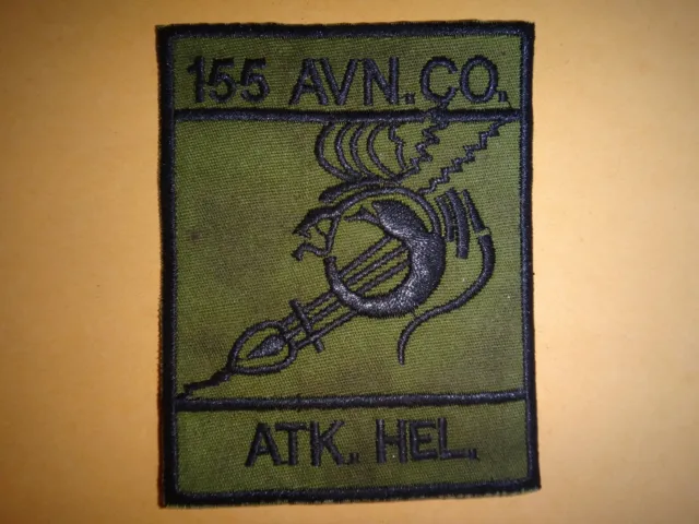 US 155th AVIATION CO. Attack Helicopter BAN ME THUOT Vietnam War Subdued Patch