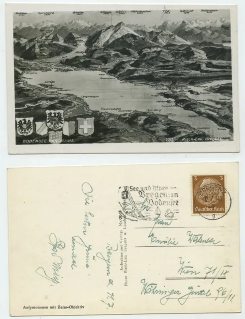 86535 - Bodensee Panorama - Ansichtskarte, Werbestempel Bregenz 12.7.1941