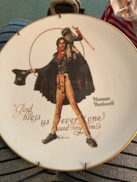 1974 Gorham Norman Rockwell God Bless us everyone plate