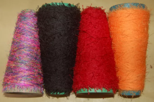 Pack  Of  Four  Cones  Assorted  Decorative  Hand / Machine Knitting  Yarns  "E"