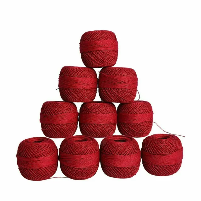 Fil à crocheter en coton rose rouge fil à tricoter mercerisé boule marron...