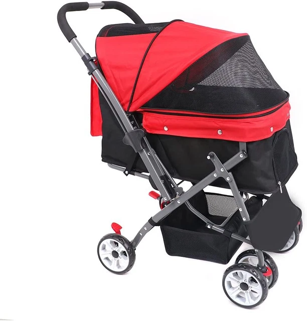 IREENUO Chariot pour Animaux Pliable Les Chats de Chien avec Rouge