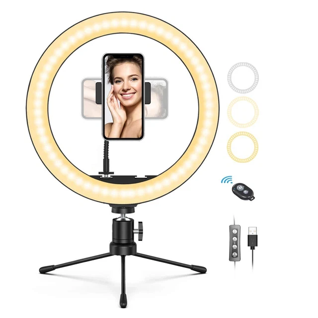 Luz de anillo foto luz de anillo trípode soporte móvil 3000-6000K luz de belleza 12 pulgadas
