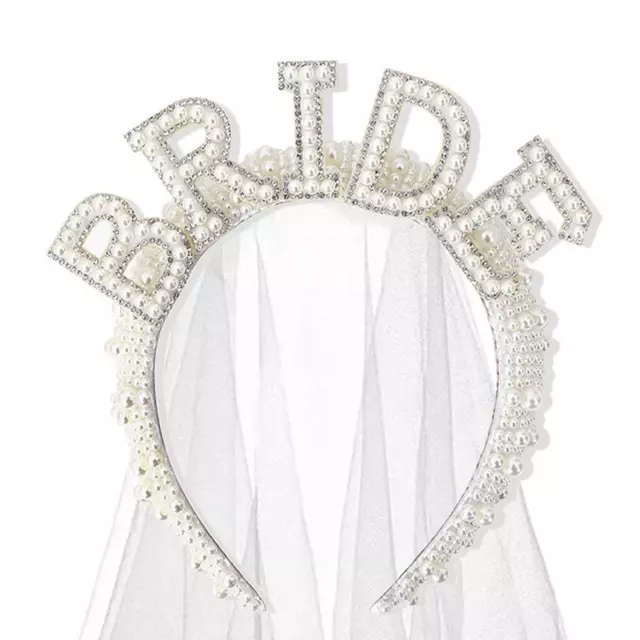 Bride Headband Veil Alice Band Pearl Bridal Shower Hen Party Bridal veil New