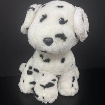 VINTAGE COMMONWEALTH DALMATIAN Dog Plush 10" Stuffed Animal White Black ...