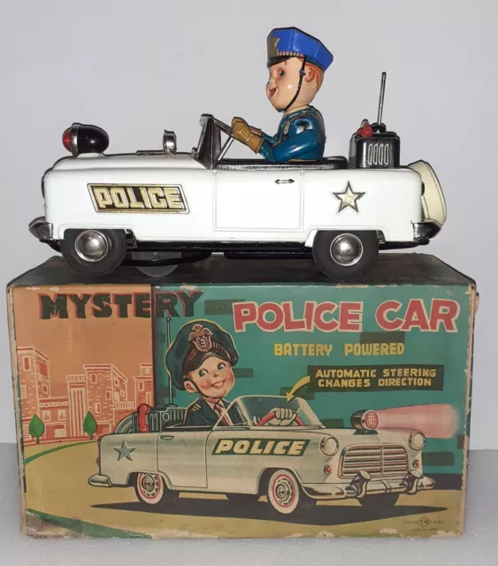 NOMURA Tinplate Mystery Police Car Battery Operated Made In Japan 1950/60 ’s