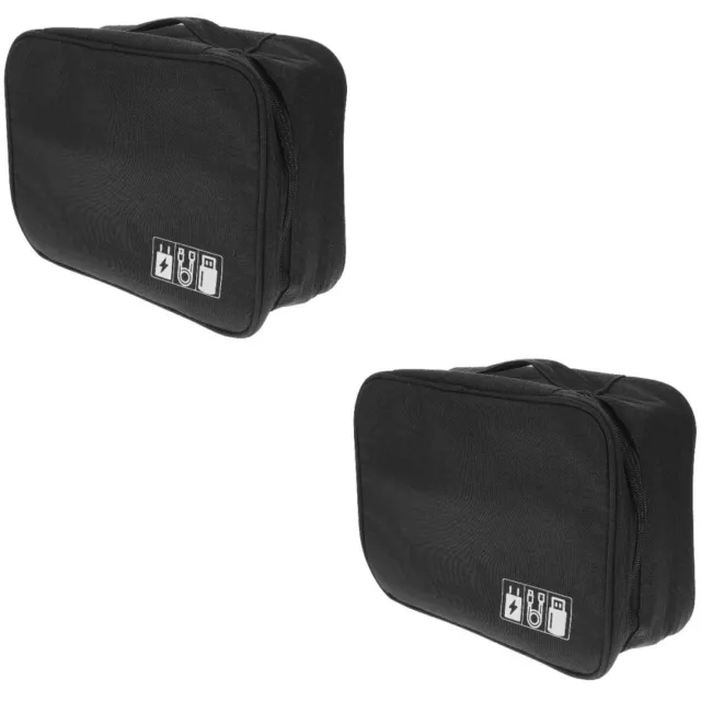 Set of 2 Electronics Storage Case Pouch Cord Organizer Water Proof Travel
