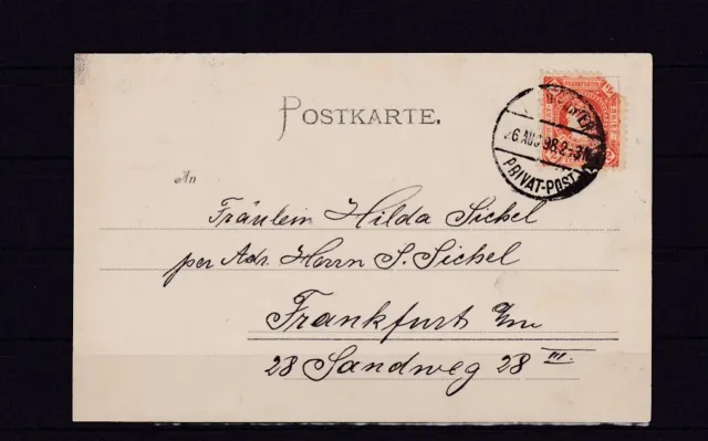 Privatpost / Stadtpost Frankfurt/Main 2 Pf. auf Postkarte, 1898 #1049530