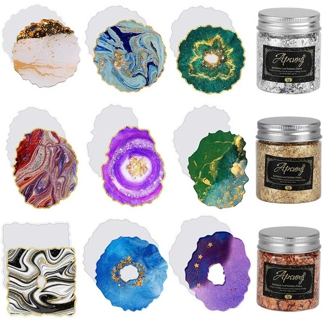 Reusable Epoxy Resin Molds Silicone Irregular  Coaster Molds for DIY Coaster