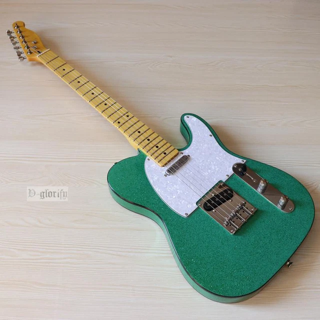 TL 6 strings green body white pickguard eleciric guitar chrome hardware TL 6 strings green body white pickguard eleciric guitar chrome hardware