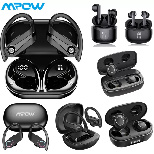 MPOW Bluetooth Wireless TWS Earphones Headphones Headset Sports Gym Bass Earbuds