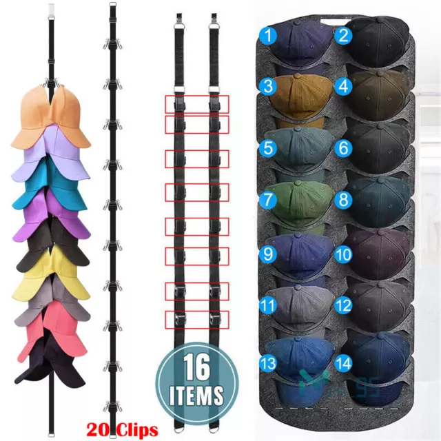 Baseball Cap Hat Rack Wall Door Hanger Holder Storage Organizer Caps Display