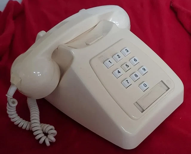 VINTAGE PHONE BT 8756 Ivory 1970's First Push Button Tested Fully ...