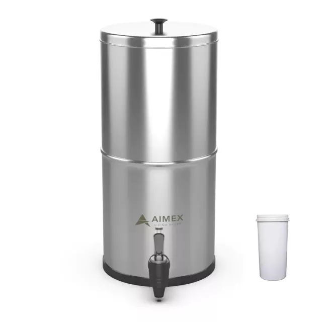 Aimex Water Stainless Steel Purifier System White Body Filter and Charcoal Block