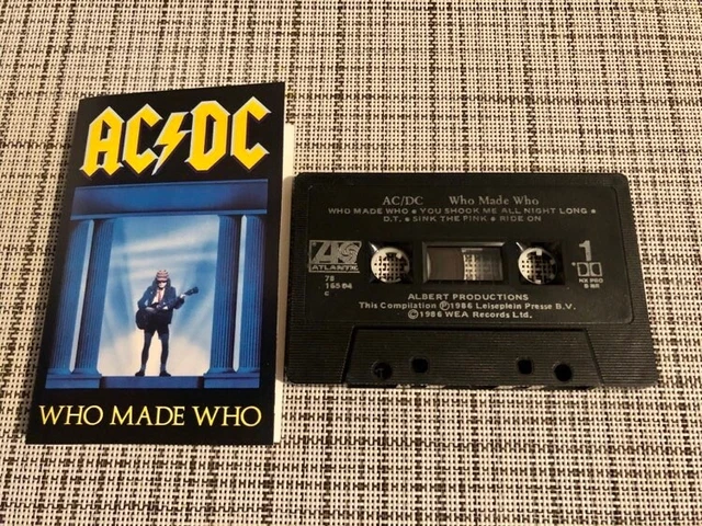 AC/DC «WHO MADE WHO» BLACK CASSETTE (Canada) 78 16504 $7.50 - PicClick CA
