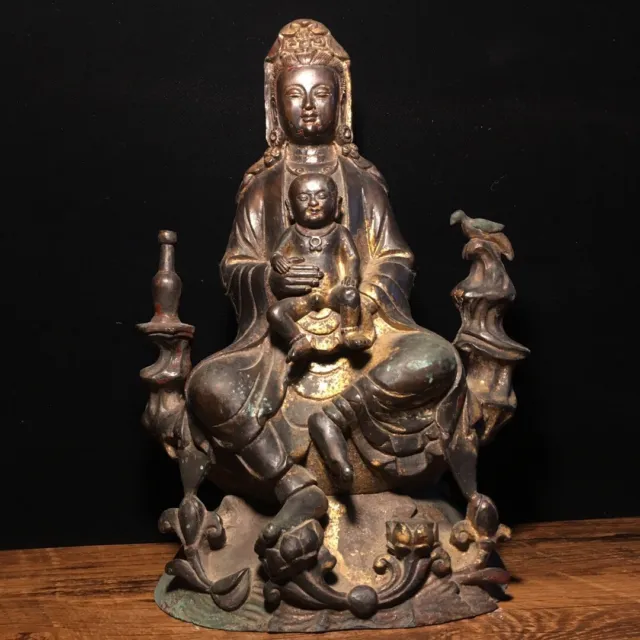 Chinese Exquisite Handmade Guanyin Bronze Statue