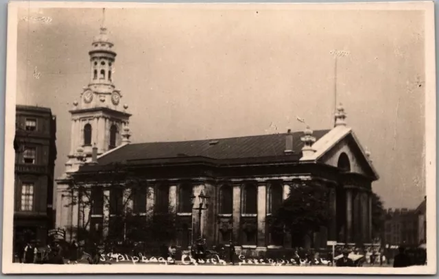 Vintage LONDON, England RPPC Real Photo Postcard ST. ALFEGE CHURCH Greenwich