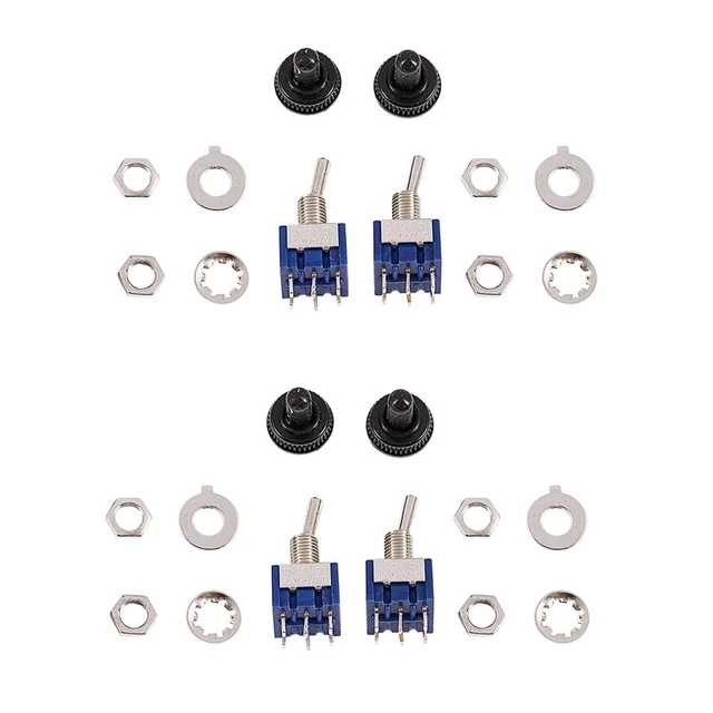 4Pcs AC 6A 125V DPDT 3 Position ON-OFF-ON  Control Toggle Switch M3E5