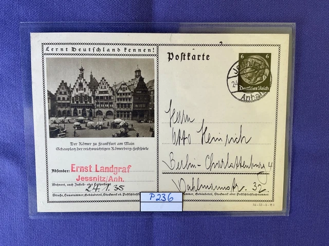DR 1933-45, Ganzsache, P236, DV: 34-53-1-B1, Frankfurt