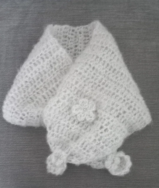 Tour De Cou Snood Au Crochet Bleu Vif - Fait Main En Acrylique, Dimensions 30x65 Cm, Unisexe Hiver