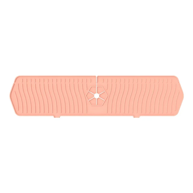 Grifo de silicona tapete de drenaje absorbente protector contra salpicaduras receptor de agua (rosa)