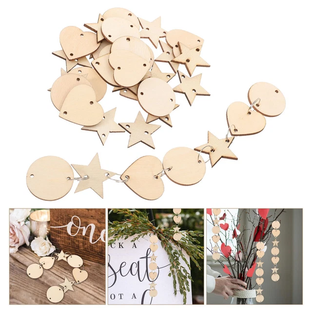 50 Cuori In Legno Naturale – Decorazioni Per Matrimoni, Feste E Progetti Fai Da Te, Diametro 5 Cm