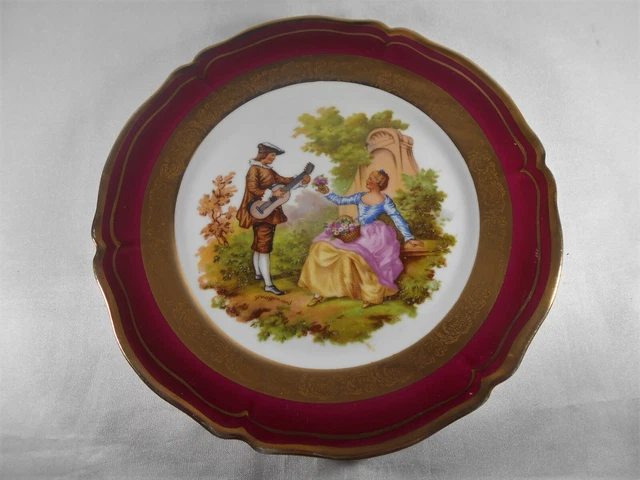 ( 865 ) Assiette Scene Galante D'apres Fragonard En Porcelaine De Limoges