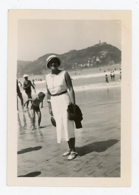 Tirage Argentique Vintage "A La Plage Sur Le Vélo" France Circa 1900 - Format 9x12cm