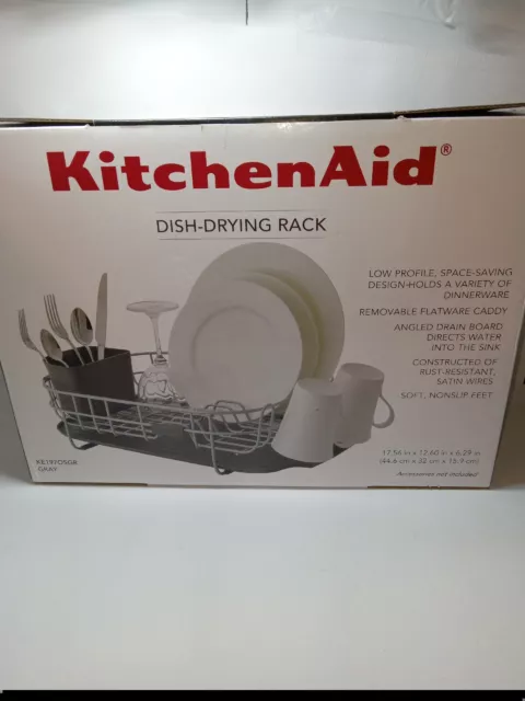 KitchenAid Low Profile Carbon Steel Dishrack, one size, Charcoal