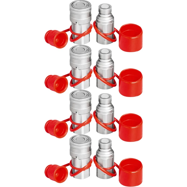 Blueagle 1/2" NPT Flat Face Hydraulic Quick Couplers - For Skid Steer, Bobcat, Case, Kubota