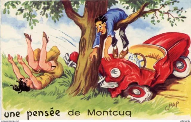 S10072 cpsm 46 Une pensée de Montcuq " illustrateur Chap "