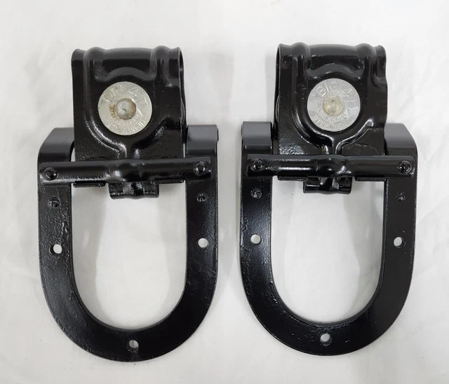 Set of 2 Antique National Mfg. Co.'s  "Big 4" Barn Door Roller Brackets Pair