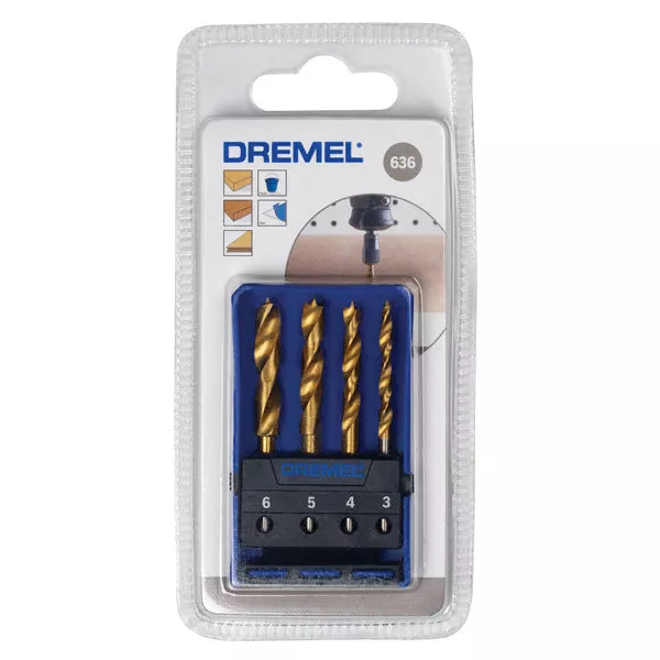 Dremel 636 Wood Drill Bit Set 3, 4, 5, 6mm Titanium Coating - SPECIAL OFFER