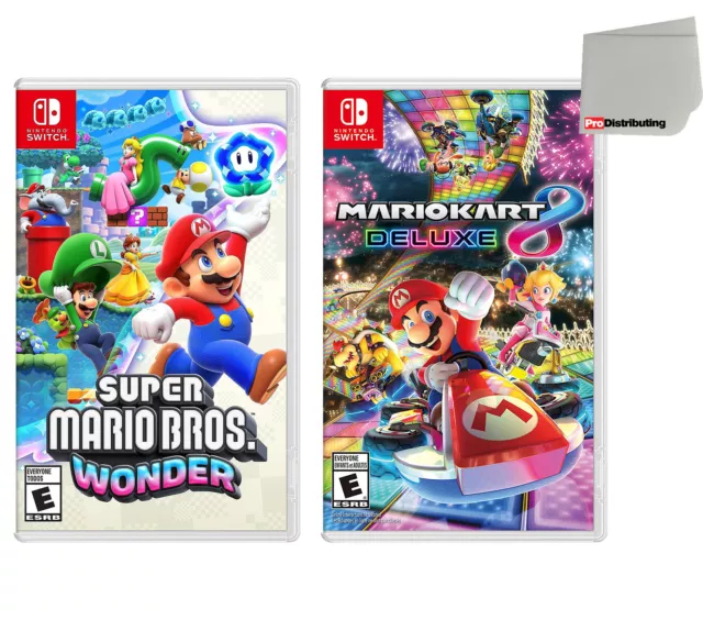 Super Mario Bros Wonder and Mario Kart 8 Two Game Bundle - Nintendo Switch