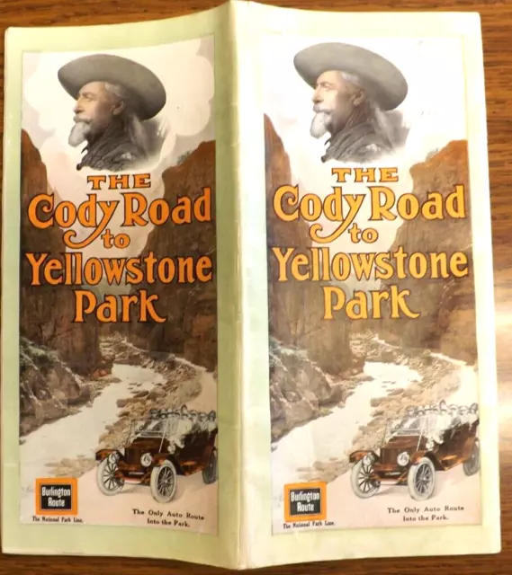 Rare Vintage 1916 Yellowstone National Park Burlington Route Rr Brochure Map