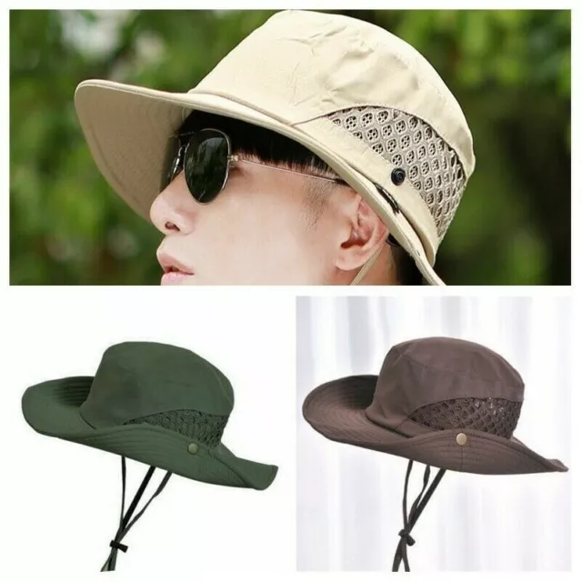 Homme Femme Pêche Casquette Chapeau Maille Buisson Randonnée Soleil Safari