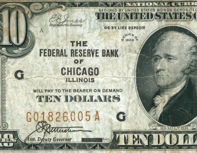 Chicago $10 1929 National Currency ** DAILY CURRENCY AUCTIONS ** FREE RETURN